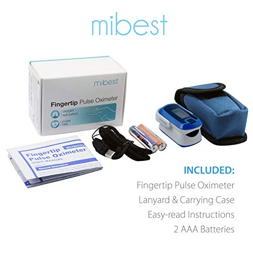 mibest OLED Finger Pulse Oximeter, O2 Meter, Dual Color White/Blue - Thumbnail 6