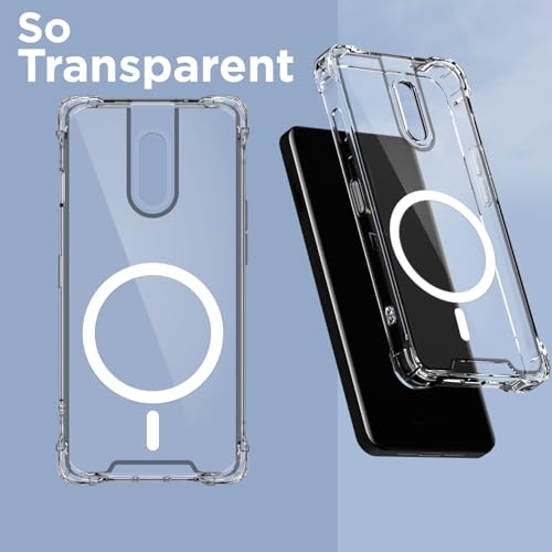 Image of Pikkme Back Cover for OnePlus 6T / Oneplus 7 Mag-Safe Shockproof PC + TPU Protective Case Magnetic Support Bumper Case (Transparent Mag-Safe)