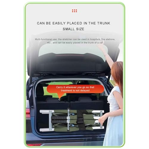 Brancard pliable portable à roulettes lit de sauvetage aluminium 600D