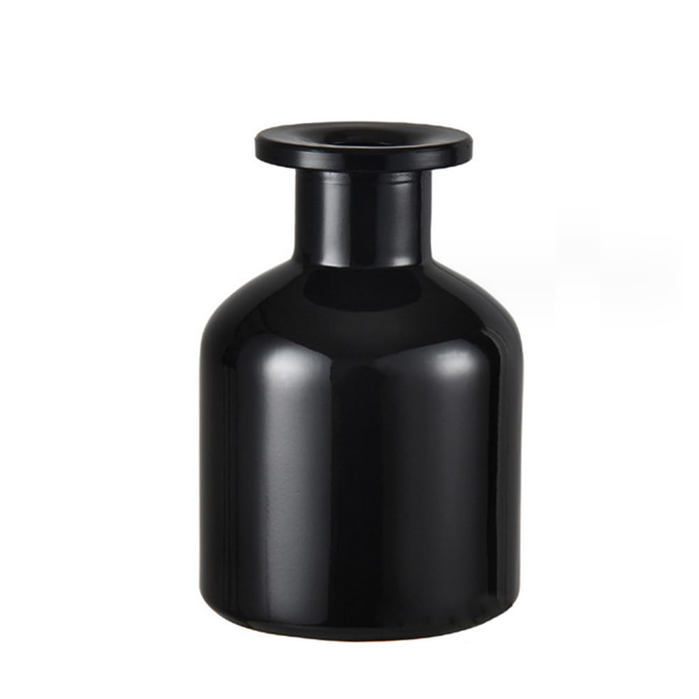 150ml/5oz Empty Refillable Glass Diffuser Bottle Diffuser Jars Aromatherapy Storage Container Fragrance Accessories Use for DIY Replacement Diffuser Sets (Light Black)