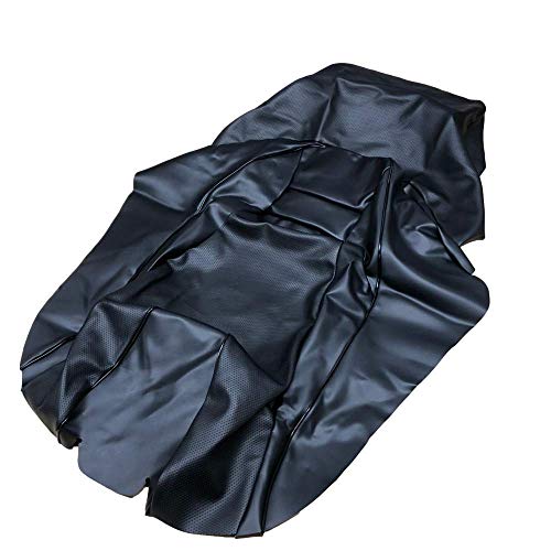 (CHRIS)クリス バイクシートカバー ヤマハ マジェスティ250 (5GM) 前後2点セット 日本製(厚手生地) シートカバー【生地色:エンボス黒・黒/パイピング】張替タイプ (張替) CHRIS-YCH2065-C80C10B36P10