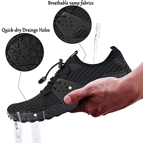 Image of MAYZERO Water Shoes Men Women Swim Surf Shoes Beach Pool Shoes Wide Toe Hiking Aqua Shoes Winter House Slippers