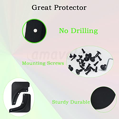 Image of Mud Guards Flaps Splash Set of 4 Fit for Tesla Model Y, No Drilling Required,Includes Mounting Screw Parts.