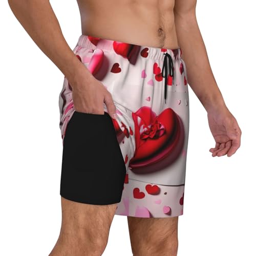 Short de bain homme séchage rapide avec boxer de compression intégré stretch