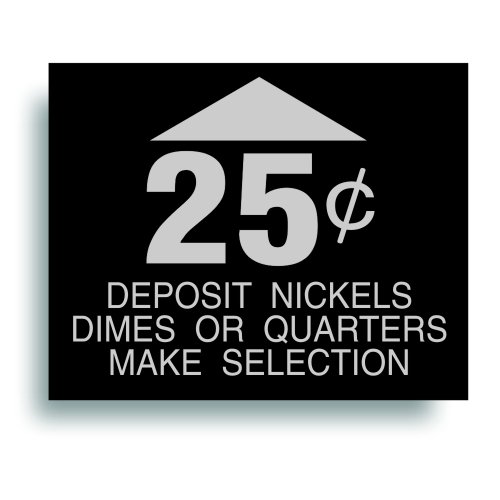 pepsi vending machine decals - Solar Graphics USA Restoration Decal Sticker - for Vintage Soda Pop Soft Drink Vending Coin Change Slot Compatible with Cavalier Pepsi, Coca Cola Machine - 25 Cent - 1.75 x 2.125 Inch