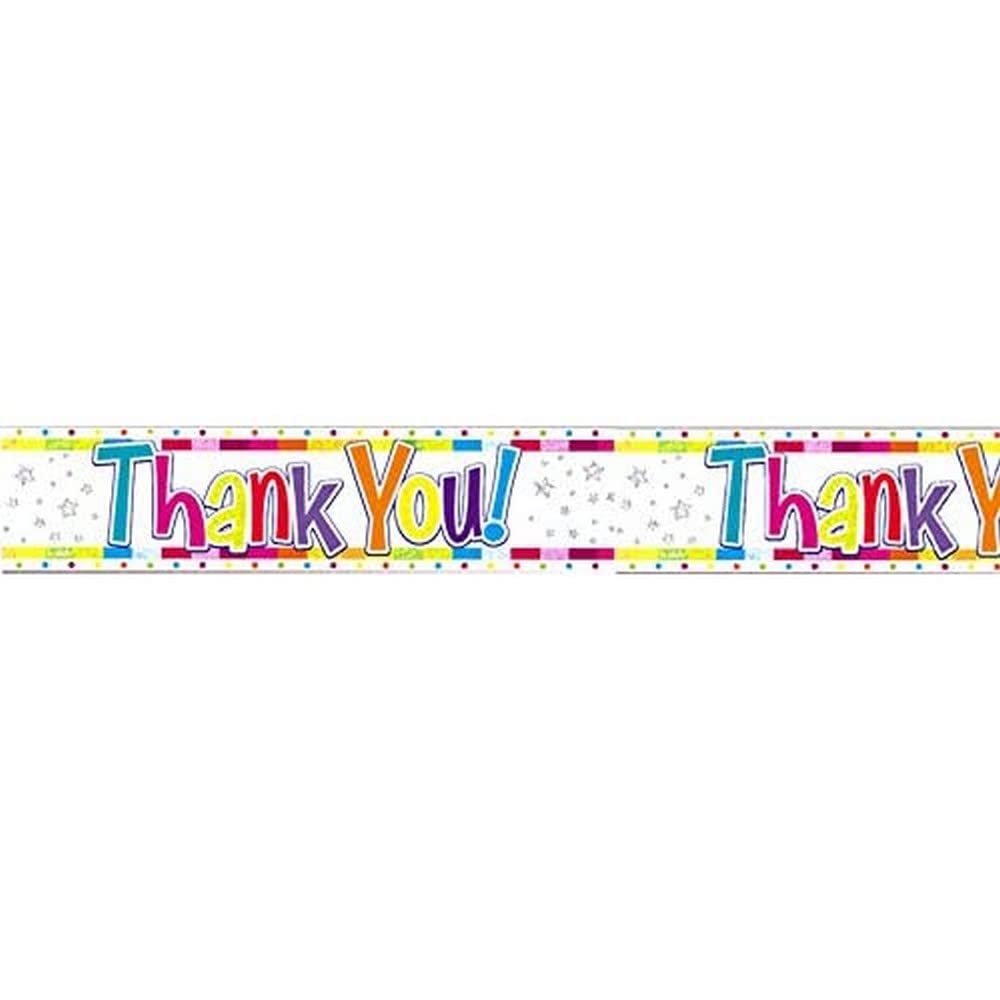 Thank you Foil Banner 9ft Rainbow Party Decoration Happy Any Occasion Unisex