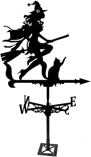 Klonwg Witchc Witch Metal Weathervane,Farm Stainless Steel Home Weather Vane With Roof Mount Roof Garden Decorations For Outdoor Farm Yard Garden Gazebo