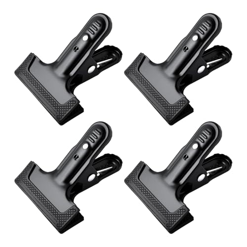 Image of 4 Pack 4-1 /4 inch Heavy Duty Spring Clamps Clips, Black Metal Rubber Hinge Clip File Clamps for Photography Background Stands, Home Improvement Projects (2.17 inch Opening)