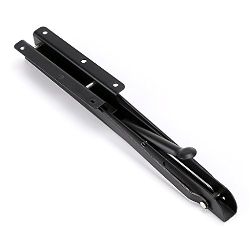 Sumnacon Sturdy Folding Shelf Brackets - Heavy Duty White Metal Triangle Table Bench Folding Shelf Bracket 12 Inch, 2 Pcs Folding Shelf Hinge Wall Mounted, Max Load 132Lb(Black) #TOP6