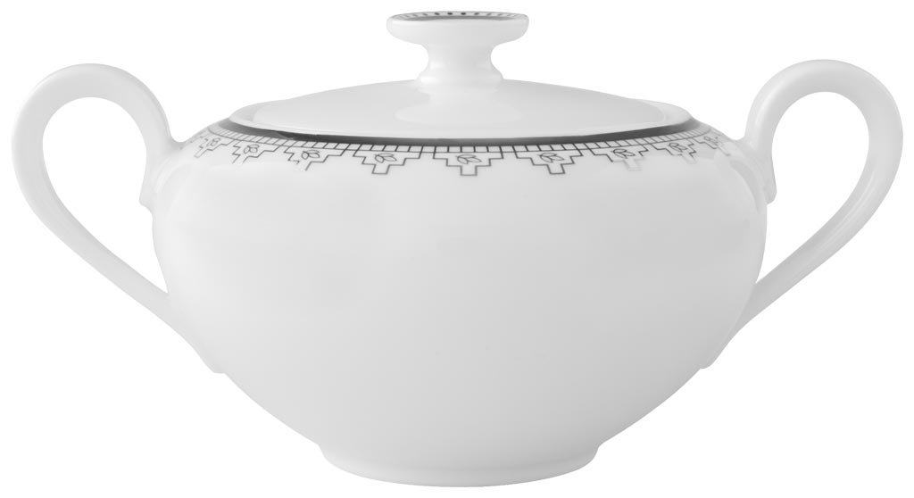Villeroy & Boch White Lace Zuccheriera, 6 Persone, 0.35 L, Porcellana Bone China, Bianco, 13.5x13.5x11.5 cm