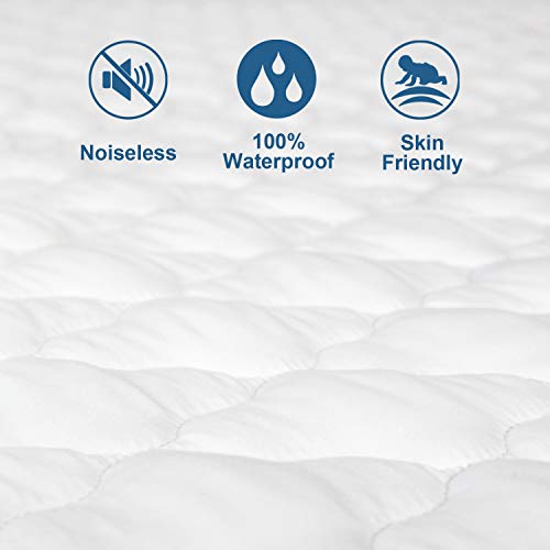 Waterproof Full Mattress Protector, Breathable & Machine Washable Cooling Full Mattress Pad Cover Quilted Fitted With Deep Pocket Strethes Up To 18" Depth (54"X 75") #TOP1