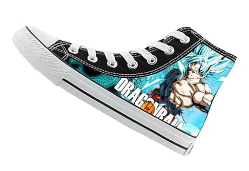 WANHONGYUE Dragon Ball Anime Zapatillas Altas Zapatos de Lona con Cordones Zapatillas de Deporte Sneakers Unisex Adulto 42 EU Negro / 2 | Ya disponible en tu tienda friki favorita! En mundofriki.es!