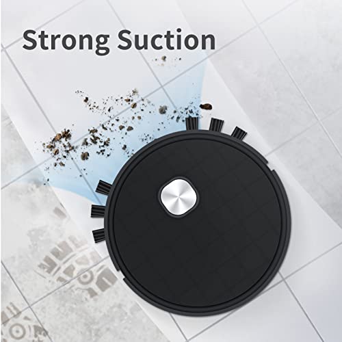 Gokoco Robot Vacuum Cleaner, Slim And Quiet Smart For Pet Hair, Hard Floor,Touch Control-Black #TOP4