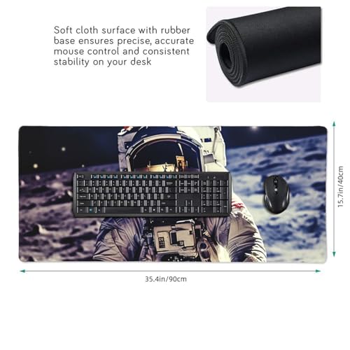 Alfombrilla de escritorio XXL con diseño viaje lunar miniatura 3