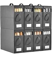 Linen Closet Organizers and Storage, 8 Pack Foldable Bedding Storage for Queen or King Size Bedsh...