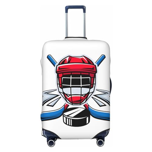 Travel Luggage Cover Spandex Suitcase Protector Bag,Hockey Healthy Lifestyle Double-Sided Printed Fits 18-32 Inch Luggage, Baggage Covers For Kid And Adult,Small