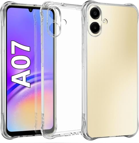 Image of REALCASE Silicone Samsung Galaxy A07 Back Cover Case, Scratch Resistant Protective Crystal Clear Transparent Shock Proof Bumper Back Cover Case for Samsung Galaxy A07