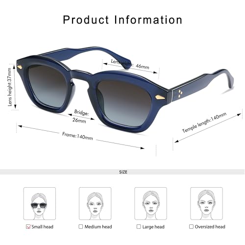 Image of Appassal Small Retro Square Sunglasses for Women Mens Rectangle Sunnies AP3680