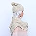 Pixnor Womens Winter Knitted Scarf and Hat Set Thicken Skullcaps