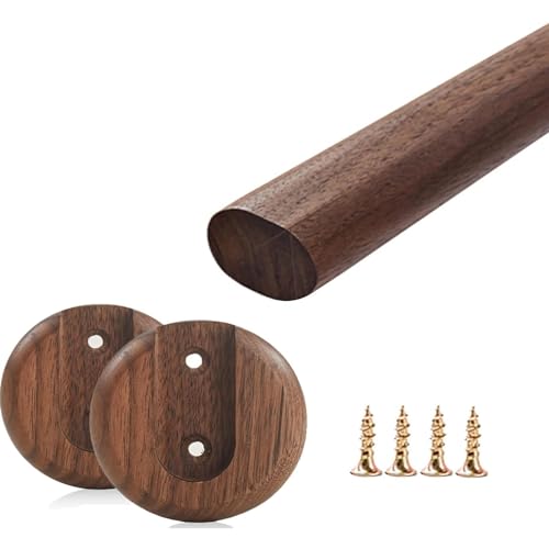 Tringle murale en bois naturel de 129,9 cm au design minimaliste pour dressing épuré