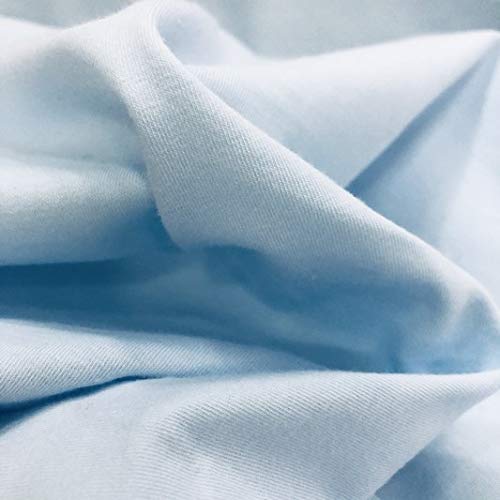 LAS TELAS ... Tejido por Metros Punto 100% Algodón, Ancho 1,50 Mtrs. 1 Mtr. (Celeste)