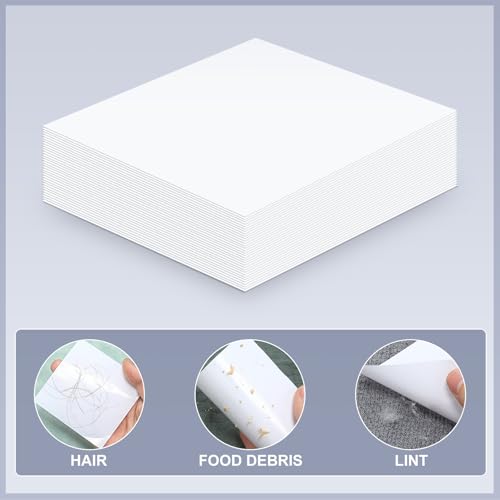 Affrolling 200 Pack Mini Portable Lint Removing Sheets Travel Size Lint Removing Sheets Small Sticky Lint Remover for Clothes Bag Dust Fuzz Fur Pet Cat Hair Pocket Size, 3.15 x 3.15 Inches