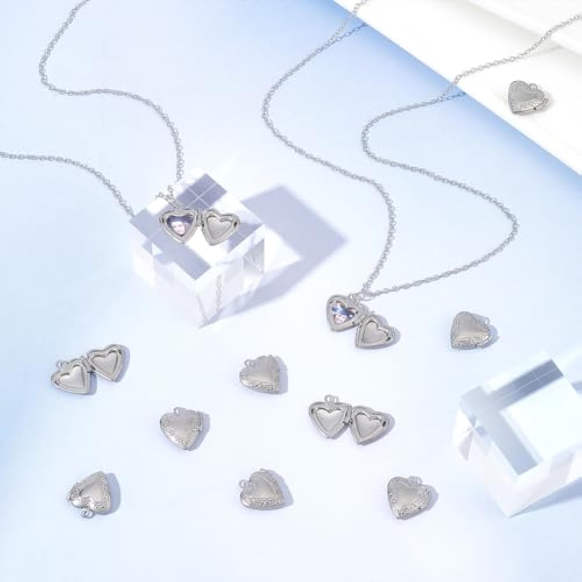 Stainless Steel Heart Locket Pendants for DIY Memorial Necklace