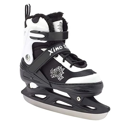 Deluxe Adjustable Ice Skates - for Boys and Girls, Two Awesome Colors - Blue and Pink, Faux Fur Padding and Reinforced Ankle Support, Fun to Skate! Blue Size Small