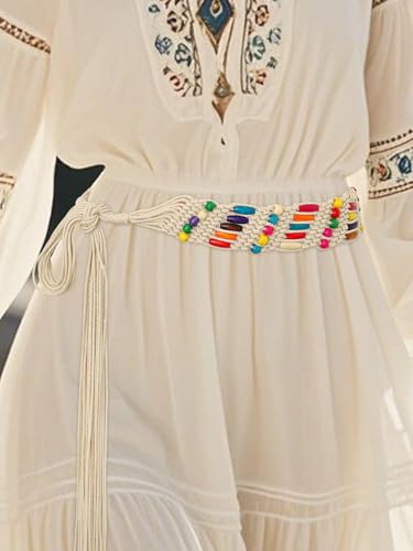 Bohend Boho Braided Belts Women Tie Colorful Western Woven Belt Wrap Rope Hippie Belts for Dresses3