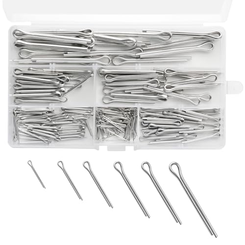 Lot de 230 goupilles de sécurité en acier inoxydable avec boîte assortie, 6 tailles différentes, goupilles de sécurité pour voiture, outils de jardin