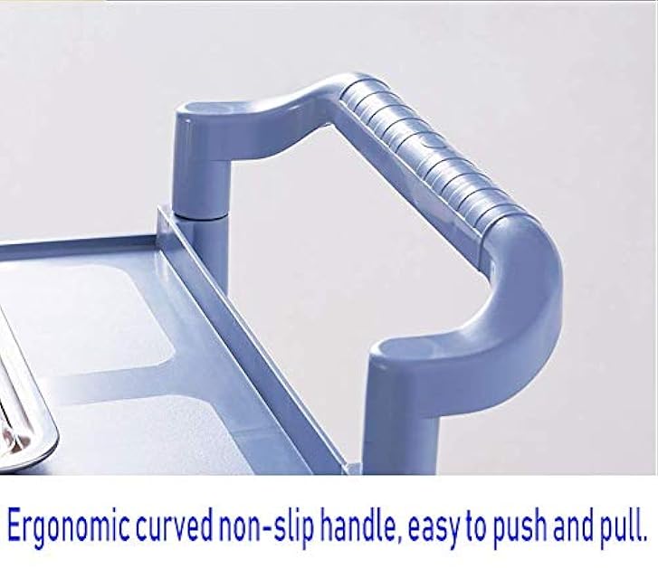 Movable Hand Trucks Storage Cart,Kitchen Hotel Caterolling Cart with Handleplastic Restaurants Service Trolley with Large Universal Wheel(Black-107 * 51 * 97Cm)-NBCesJRA