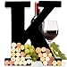 Wine Cork Holder - Metal Monogram Letter (K)