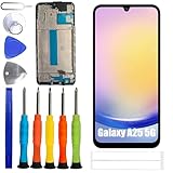ERYNK Display LCD per Samsung Galaxy A25 5G(4G) SM-A256E, SM-A256E/DS [con cornice][nessuna funzione di impronte digitali] [6.5"] display LCD Touch Screen Digitizer con set di attrezzi