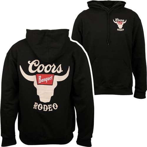 Coors Banquet Rodeo Horns Logo Front and Back Print Hoodie