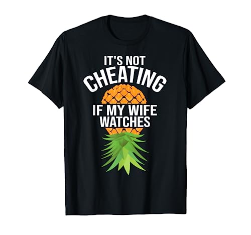 Funny It's Not Cheating If My Wife Watches Gift Men Husbands T-Shirt