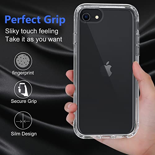 Besinpo For Iphone Se 2022 (Se 3Rd Generation) Case, Iphone Se 3/Se 2020/8/7/6S/6 Case, 360 Full Body Built-In Screen Protector Heavy Duty Shockproof Cover For Iphone 8 7 6 6S Se 2022/2020 4.7", Clear #TOP6
