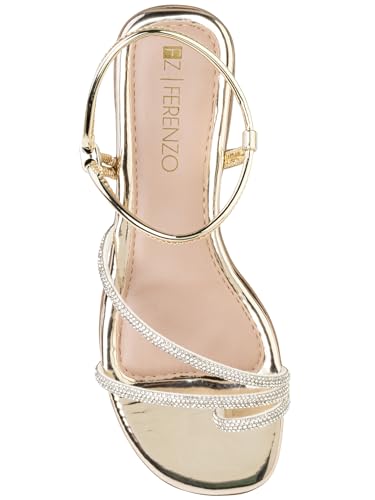 Sandália Feminina Rasteira Casual Flat com Tiras Brilhantes, Dourado, Ouro, Bronze, Preto, Rasteirin