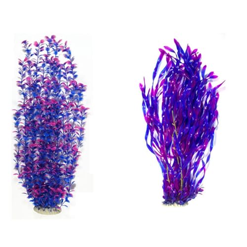ruileeccl 20" Artificial Aquarium Plants 2-Pack Purple