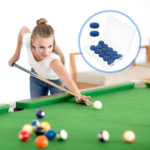 Lnngub 20 Stück Billard Queue Spitzen, 12mm/13mm Billiard Cue Spitze Reparaturset Pool Queues Spitzen Ersatz Kit Kunstleder Queue Tipps Ersatzspitzen Zubehör Set für Billardstöcke Snooker Pool Queues
