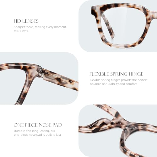 reading glasses for women men - blue light blocking magnifying readersoprah square anti-glare computer eyeglasses