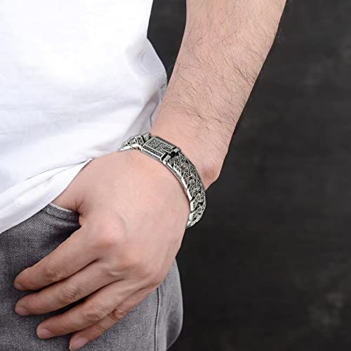 S925 Sterling Silver Eternal Vine Bracelet for Men, length 7.87 inch - 8,66 inch, width 0,47 inch4