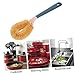 PLAFOPE Household Coconut Fibre Pot Brush Long Handle Dish Cleaning Tool for Effortless Kitchen Scrubbing Durable and Portable Design for All Dishwashing Needs Dark Blue