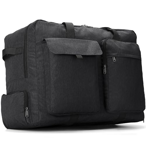 100L Sac de Voyage Pliable avec Compartiment à Chaussures, Grand Sacs de Voyage Léger avec Bandoulière pour Homme et Femme, Idéal pour Voyage, Camping, Déménagement, Emballage