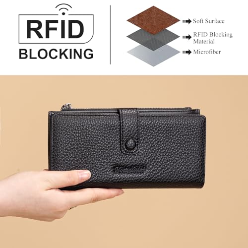 Montana West Women's Wallet Long Bifold Card Holder RFID Blocking with Zipper Coin Pocket3