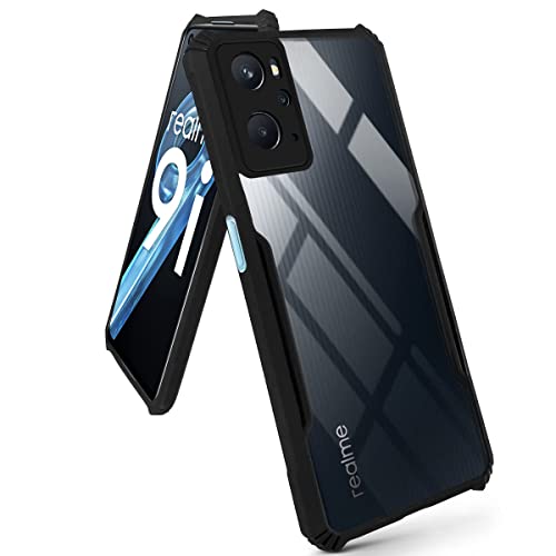 Image of Jkobi Back Cover Case for Realme 9i (Crystal Glass Back | Camera Protection | Shockproof | Professional Black)