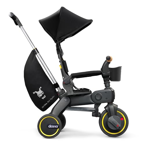 Doona Liki Trike S5 - Premium Foldable Trike for Toddlers, Tricycle Stroller, Push and Fold Tricycle for Ages 10 Months to 3 Years, Nitro Black