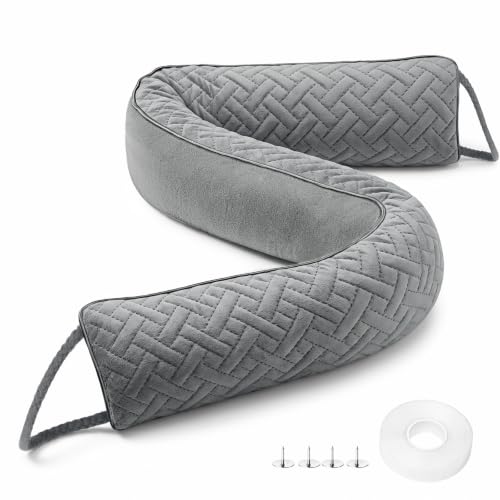 Image of MAGZO Door Draft Stopper for Bottom of Door 36 Inches, Velour Gray | Weighted Door Noise Blocker, Under Door Gap Filler with Machine Washable Fabric, Home