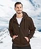 JACKETOWN Men's Hoodie Sweatshirt Zipper Sweat Jacket Lined Hoodie Sports Warm Winter Teddy Lining Fleece Jacket with Hood Bronze #1