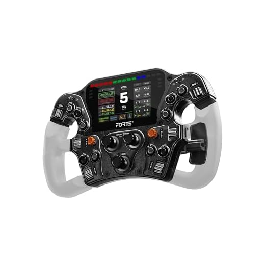 ASETEK Sim Racing Forte Formula Pro Steering Wheel with Raceview Display to PC - LCD touch panel for fast, intuitive access to key telemetry - Achieve total control with customizable LEDs & inputs