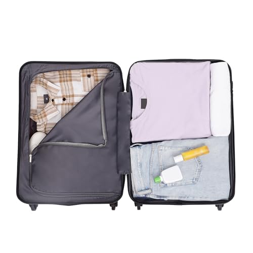 Image of Yayavar Tokyo Textured ABS Hard-Sided Suitcase Bag | Dual Color Trolley with 4 Spinner Wheels, Number Lock, Water Resistant | Luggage Bag for Travel
